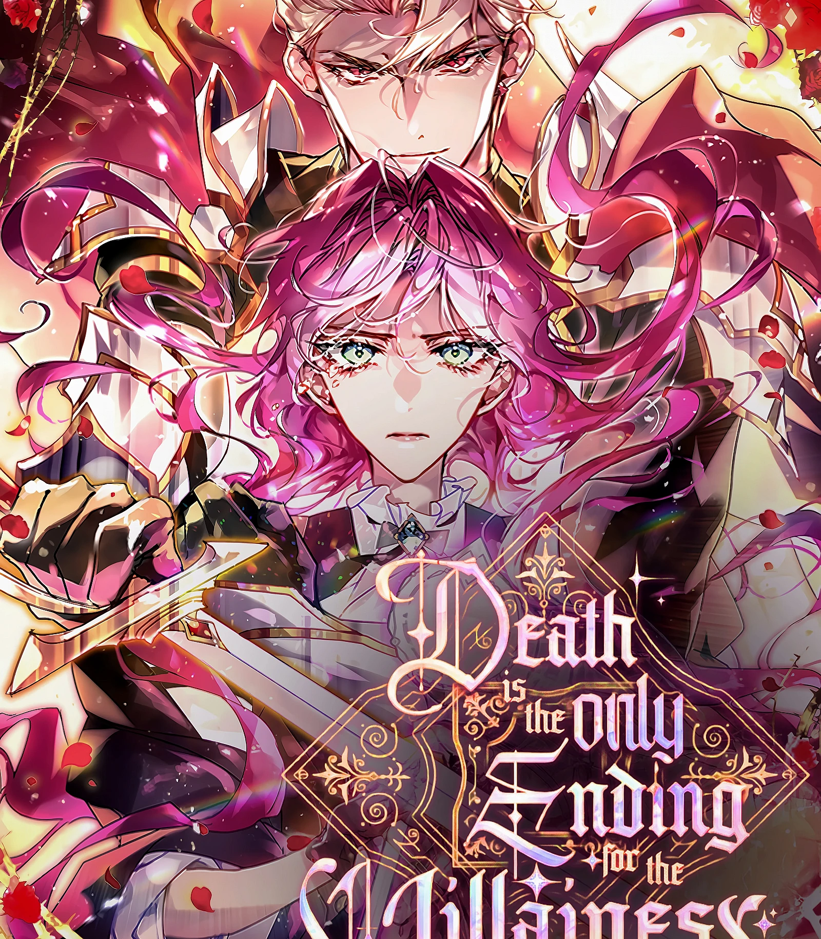 Cover image for Death Is the Only Ending for the Villainess (Penelope: Das Böse ist dem Tod geweiht; El único final de la villana es la muerte; O único destino dos vilões é a morte; 悪役のエンディングは死のみ; 악역의 엔딩은 죽음뿐)