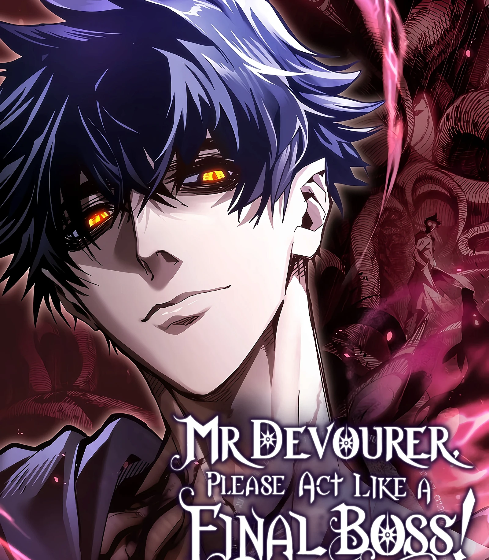 Cover image for Mr. Devourer, Please Act Like a Final Boss (Boss大人請振作!; 보스 몹답게 행동하세요, 스왈로우 씨; しっかりしてください、スワロウ様！; Boss大人請振作; Actuando como un jefe final pero soy demasiado vago para ello)