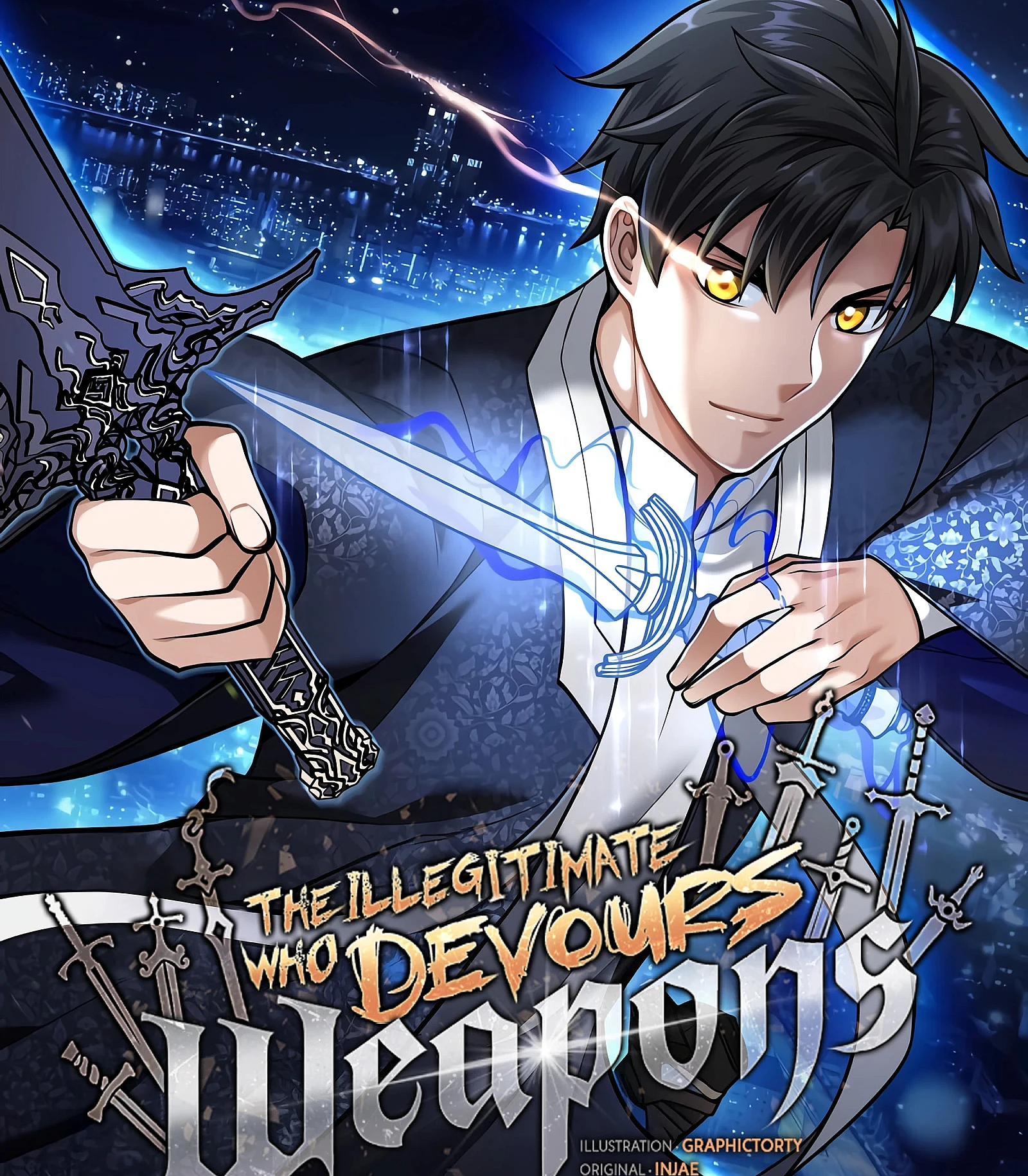 Cover image for The Illegitimate Who Devours Weapons (名家の庶子は武器の記憶を継承する; 무기 먹는 서자님; The Outcast Who Inherits the Weapons' Memories; Weapon-Eating Bastard)