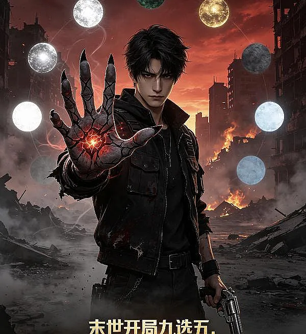 Cover image for Apocalypse: Nine Choices, Five Picks—I Choose the Demon Hand First (Apocalipse: Escolhendo Cinco de Nove no Início, Eu Escolho a Mão Demoníaca Primeiro; Апокалипсис: выбираю пять из девяти на старте — первой беру Демоническую руку; Tận Thế: Khai Cuộc Chín Chọn Năm, Ta Chọn Tay Quỷ Trước; Kiamat: Memilih Lima dari Sembilan di Awal, Aku Memilih Tangan Iblis Terlebih Dahulu; Apocalipsis: Elegir Cinco de Nueve al Inicio, Elijo Primero la Mano del Demonio; Mòshì: Kāijú Jiǔ Xuǎn Wǔ, Wǒ Xiān Xuǎn Èmó Zhī Shǒu; 末世：开局九选五，我先选恶魔之手)