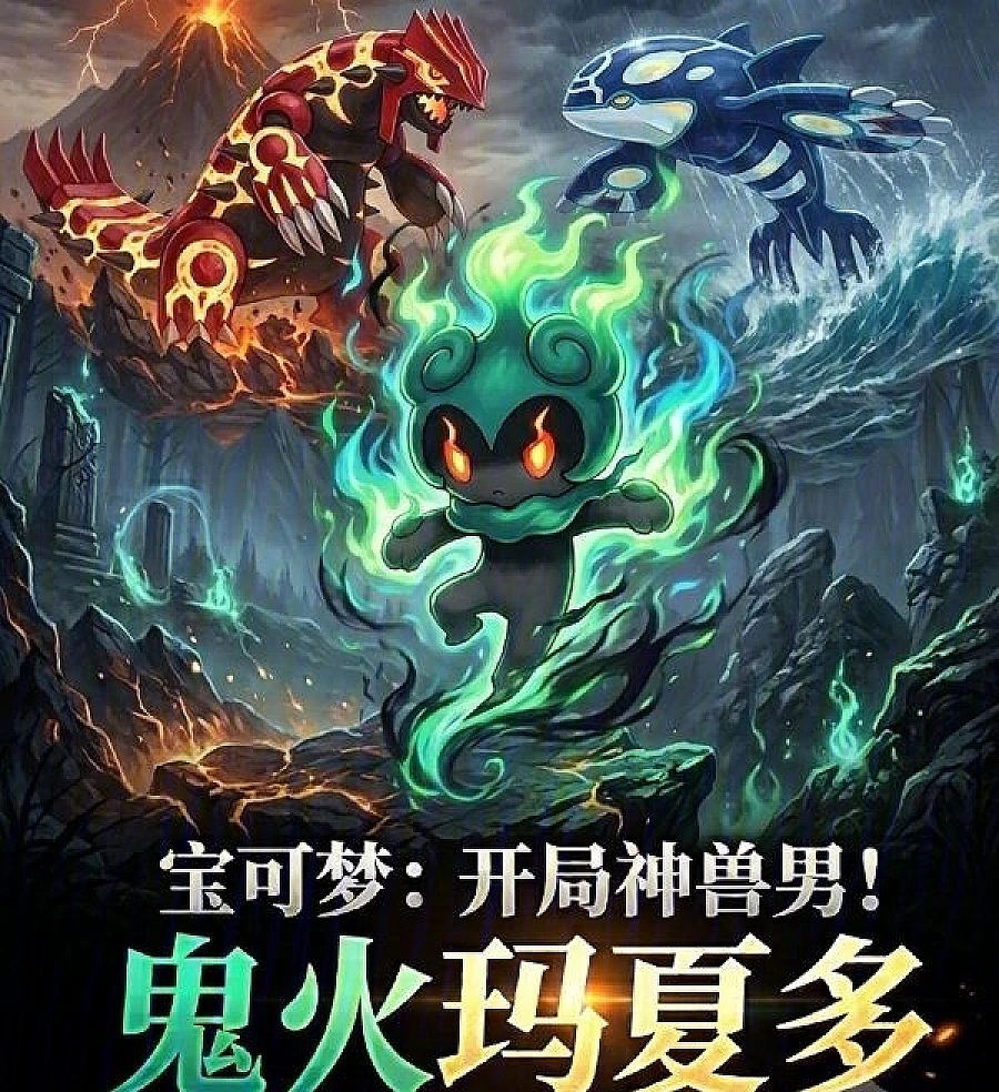 Cover image for Pokémon: The Beginning: The Mythical Marshadow (宝可梦：开局神兽男，鬼火玛夏多)