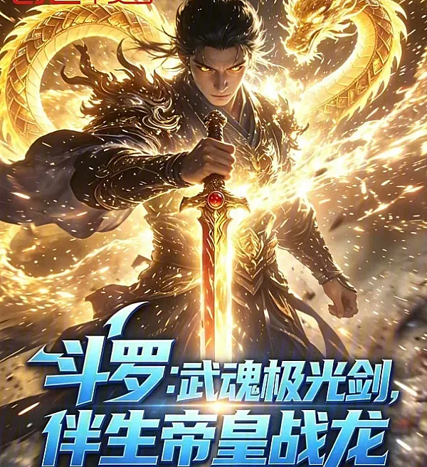 Cover image for Douluo: Aurora Sword Martial Soul, Accompanying the Emperor's War Dragon (Douluo: Alma da Espada Aurora, Acompanhado do Dragão de Guerra Imperador; Доуло: Боевая Душа Меч Авроры, Сопровождаемый Императорским Боевым Драконом; Đấu La: Vũ Hồn Cực Quang Kiếm, Bạn Sinh Đế Hoàng Chiến Long; Douluo: Jiwa Pedang Aurora, Didampingi Naga Perang Kaisar; Douluo: Alma de Espada Aurora, Acompañado del Dragón Guerrero Emperador; Dou Luo: Wu Hun Ji Guang Jian, Ban Sheng Di Huang Zhan Long; 斗罗：武魂极光剑，伴生帝皇战龙)