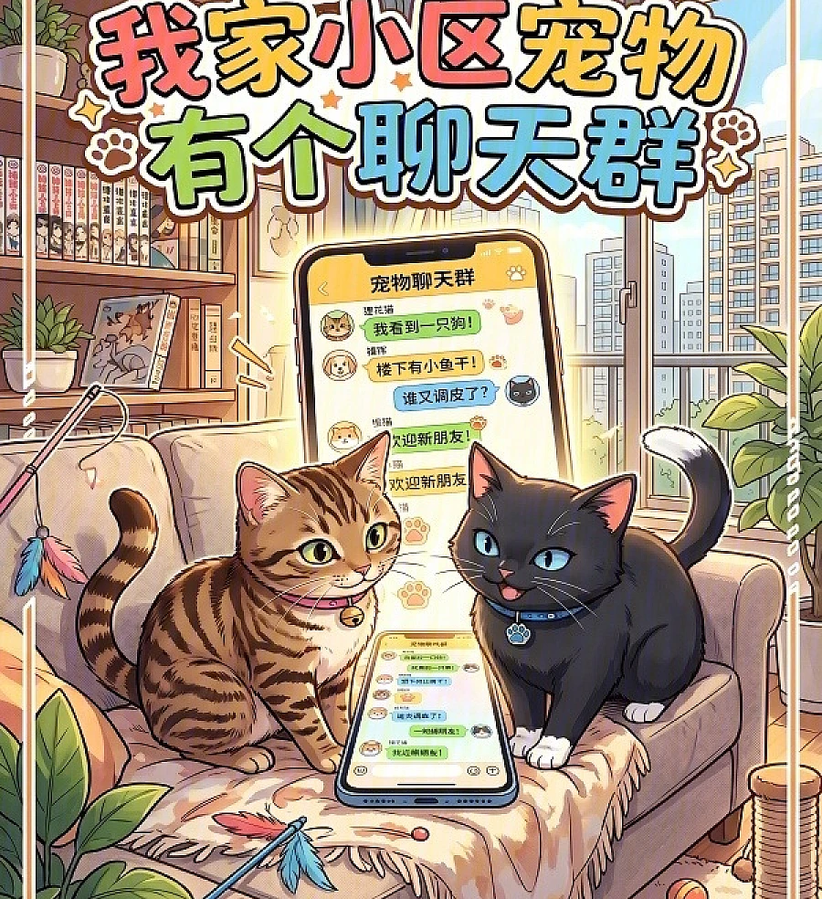Cover image for Whispers of the Paws: My Neighborhood Pet Chat (我家小区宠物有个聊天群)