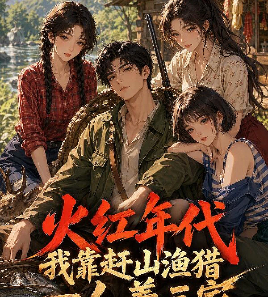 Cover image for The Red Age: I support three families by traveling to the mountains, fishing and hunting (火红年代：我靠赶山渔猎，一人养三家)