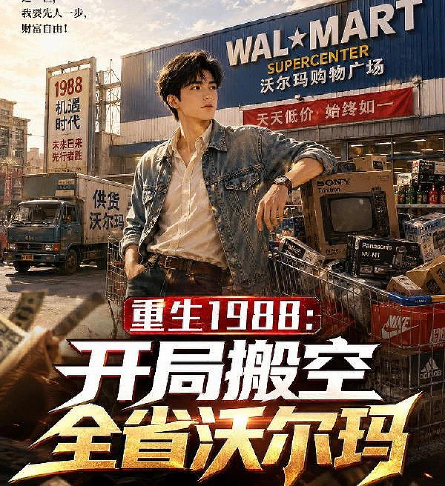 Cover image for Rebirth in 1988: Emptying Every Walmart in the Province! (Renascimento em 1988: Esvaziando Todos os Walmarts da Província!; Возрождение 1988: Опустошение всех Walmart в провинции!; Trọng Sinh 1988: Khởi Đầu Vét Sạch Toàn Bộ Walmart Trong Tỉnh!; Kelahiran Kembali pada 1988: Mengosongkan Semua Walmart di Provinsi Ini!; Renacer en 1988: ¡Vaciando todos los Walmart de la provincia!; Zhongsheng 1988: Kaiju Konggu Quanshen Woerma!; 重生1988：开局搬空全省沃尔玛！)
